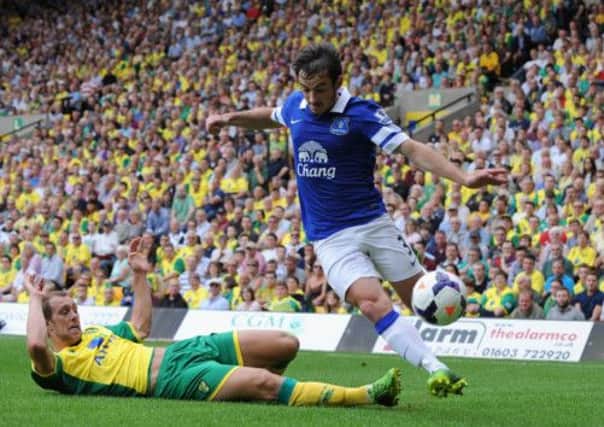 Steven Whittaker, sliding in on Leighton Baines last week, is ready to show his best at Norwich. Picture: Getty