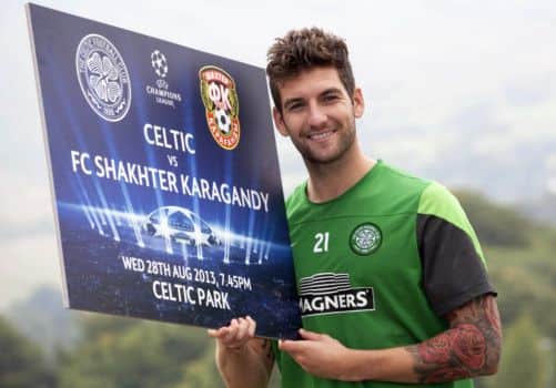 Charlie Mulgrew promotes Celtic's return match against Shakhter Karagandy in which the Scottish champions must claw back a two-goal deficit. Picture: SNS