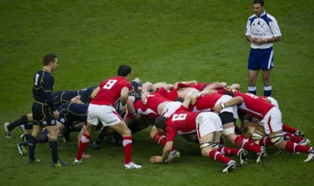 The scrums at last season's Scotland v Wales game caused confusion for the Scots. Picture: SNS