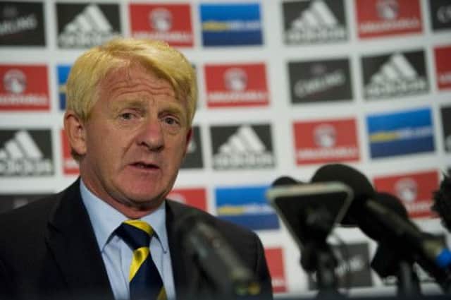 Scotland manager Gordon Strachan in yesterday's press conference. Picture: PA