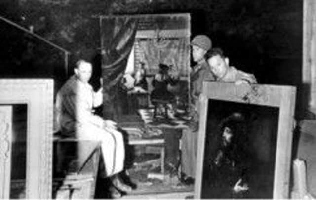 US officers discover the missing Artist In His Studio by Vermeer in an Austrian salt mine at the end of the Second World War. Picture: Contributed