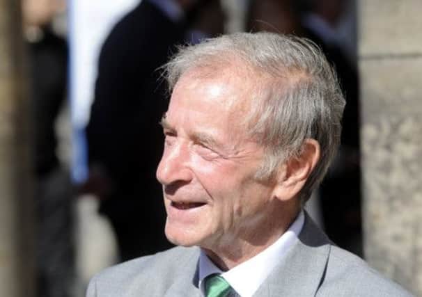 Gerry Baker, pictured at Lawrie Reilly's funeral. Picture: Greg Macvean