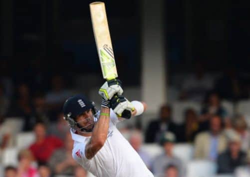Kevin Pietersen set up an unlikely England win with a fine innings, only for the umpires to end the day's play due to bad light. Picture: Getty