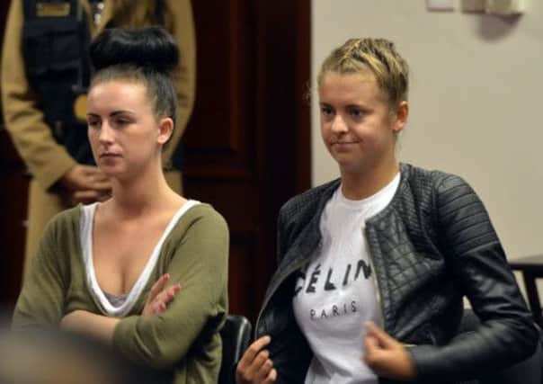 Michaella McCollum, left, and Melissa Reid, both 20, say they were forced at gunpoint to smuggle cocaine out of Peru . Picture: Getty