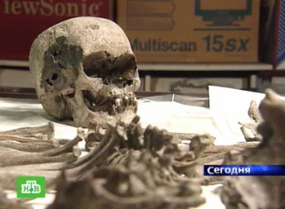Remains dug up near Yekaterinburg in 2007 were said to be those of Tsarevich Alexei Nikolaevich and his sister Anastasia. Picture: AFP/Getty