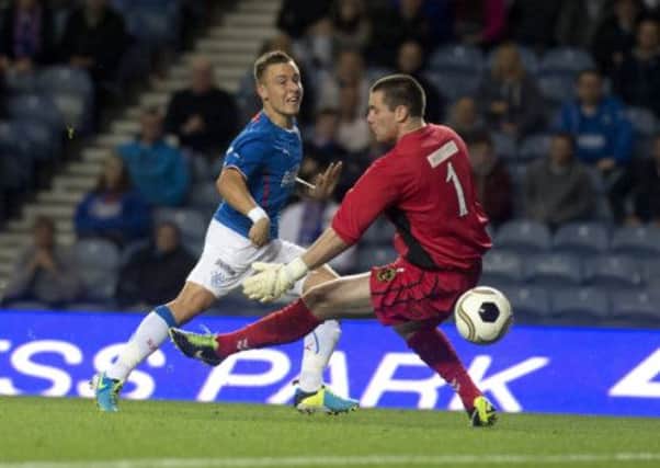 Rangers' Barrie McKay scores the opening goal. Picture: PA