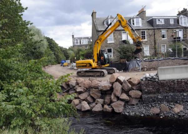 Flood defence work underway in Edinburgh. Picture: Greg Macvean