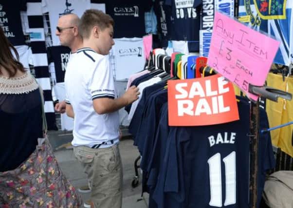Cut price Gareth Bale merchandise on sale before Tottenham's game with Swansea City at the weekend. Picture: Getty