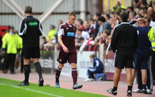 Kevin McHattie sent off against Aberdeen. Picture: SNS