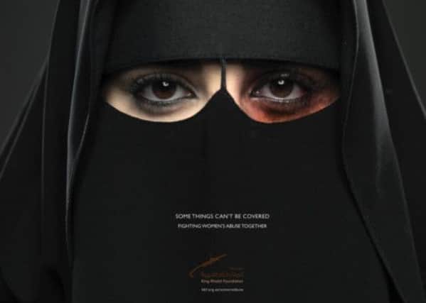 An anti domestic abuse poster produced by Saudi Arabia's King Khalid Foundation. Picture: Contributed