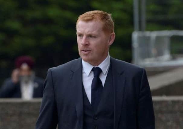 Celtic manager Neil Lennon arrives at Glasgow Sheriff Court. Picture: Hemedia