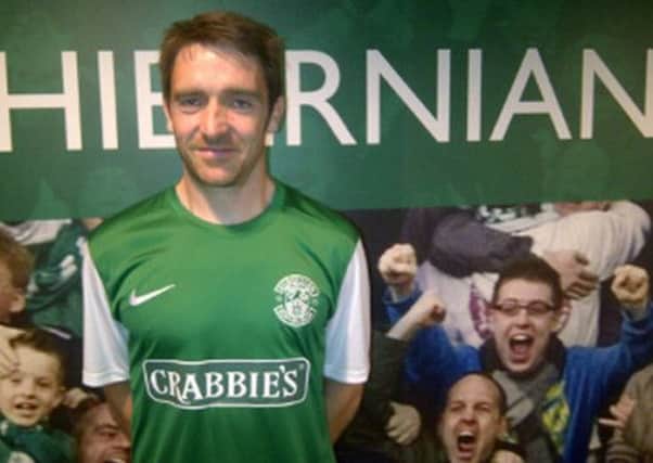 Hibernian new signing Paul Heffernan is unveiled by the club. Picture: Hibernian FC
