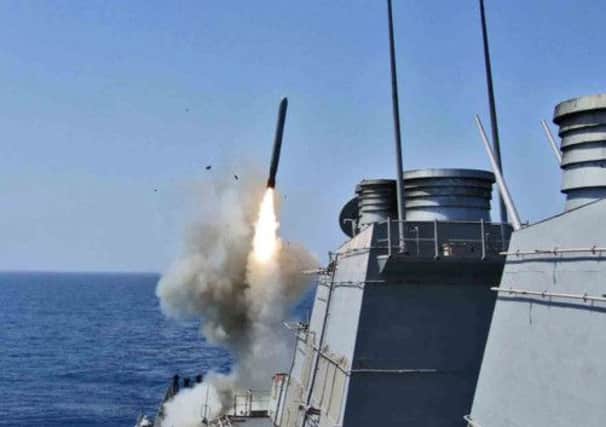 A missile is launched from a US Navy ship during the intervention in Libya. Picture: Getty