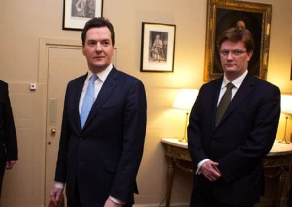 Chancellor George Osborne with Chief Secretary Danny Alexander. Osborne will unveil the paper tomorrow in Aberdeen. Picture: Getty