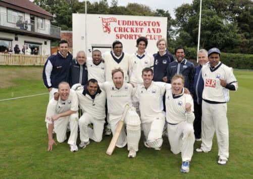 Uddingston celebrate their victory. Picture: Donald Macleod