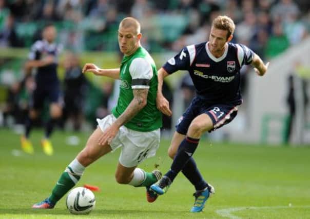 Hibs striker James Collins. Picture: Ian Rutherford
