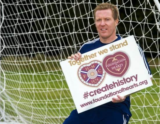Gary Locke was on hand yesterday to back the Foundation of Hearts as they took the first direct debits from signed-up fans. Picture: SNS