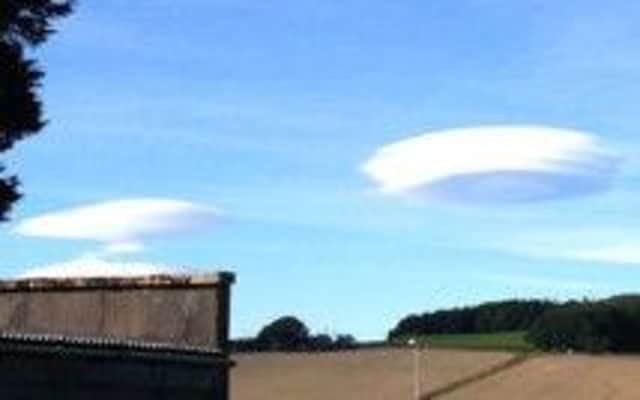 Lenticular clouds, dubbed 'UFO clouds' by onlookers, were spotted above Aberdeenshire. Picture: Claire Stewart/Hemedia