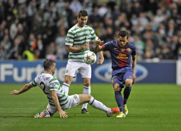 Dani Alves in action against Celtic last season. Picture Robert Perry