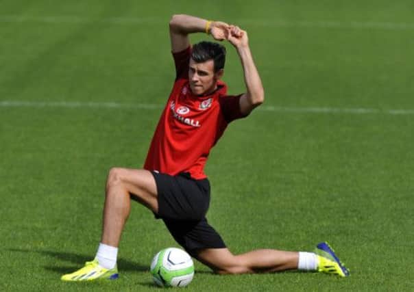 Gareth Bale trains ahead of the Wales v Macedonia World Cup qualifier. Picture: Getty