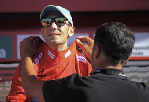 Italys Vincenzo Nibali took over the red jersey as race leader of the Vuelta a Espana. Picture: AP