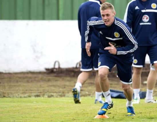Kevin McHattie trains ahead of the match against the Netherlands. Picture: SNS