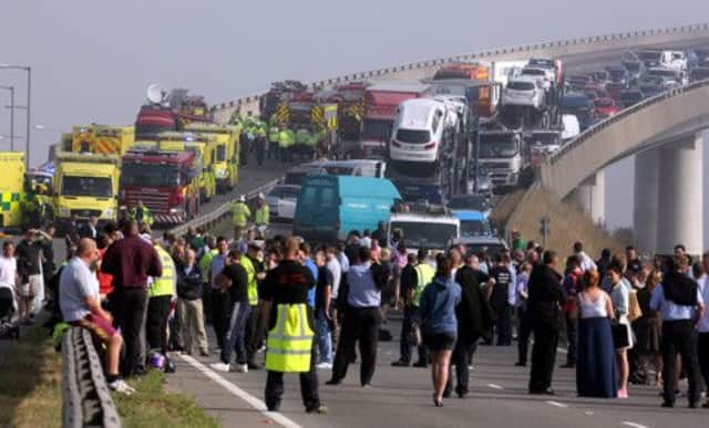 The London bound carriageway of the Sheppey Bridge Crossing near Sheerness in Kent. Picture: PA