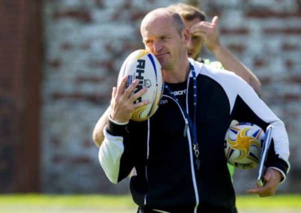 Glasgow Warriors head coach Gregor Townsend leads a training session. Picture: SNS