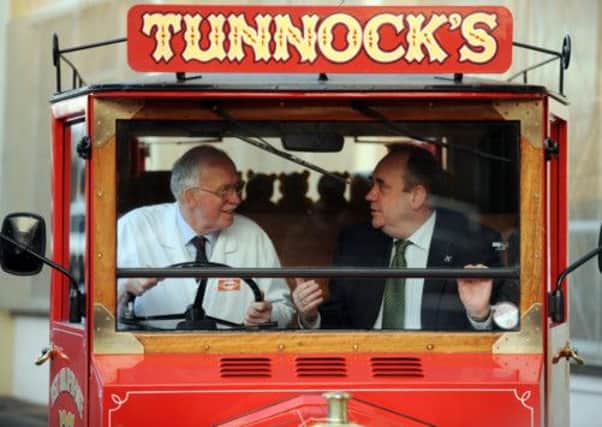 First Minister Alex Salmond, pictured on a trip to the successful Tunnocks biscuit factory near Glasgow. Picture: Phil Wilkinson