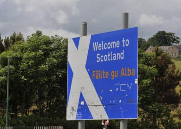 The 'Welcome to Scotland' sign at the Scottish Border with England on the A1. Picture: Johnston Press