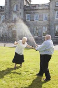 James and Catherine Paterson celebrate their National Lottery win at Airth Castle, Stirling. Picture: PA