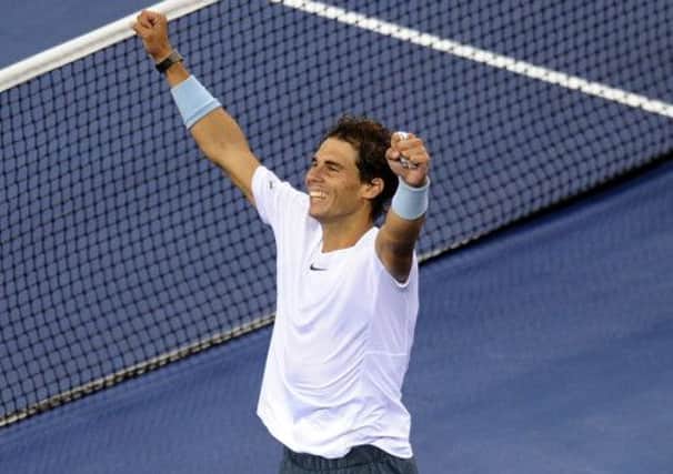 Rafael Nadal celebrates winning his men's singles semifinal match against Richard Gasquet. Picture: Getty