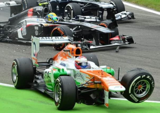 Scotland's Paul di Resta crashes during the Italian Grand Prix. Picture: Getty