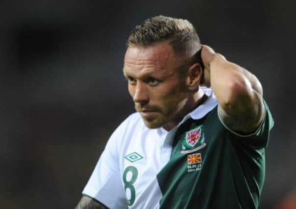 Craig Bellamy during Wales' tie in Skopje on Friday. Picture: PA