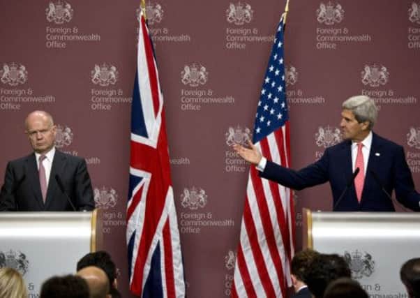 US Secretary of State John Kerry and Foreign Secretary William Hague. Picture: PA