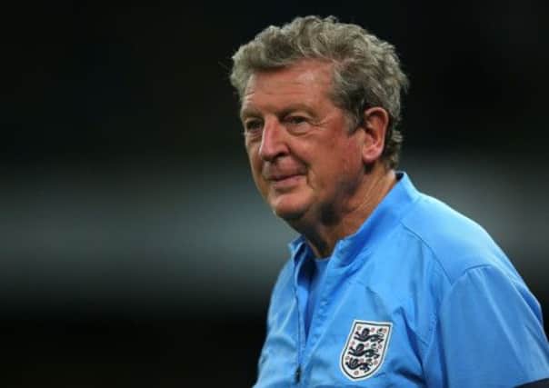 Roy Hodgson of England looks on during a training session at  the Olympic Stadium in Kiev. Picture: Getty