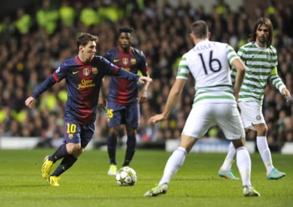 Lionel Messi faces Celtic at Parkhead in November last year. Picture: Robert Perry