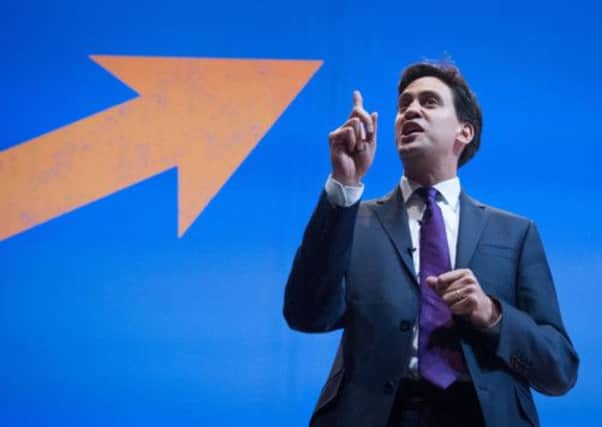 Labour leader Ed Miliband addresses delegates at the TUC Conference in Bournemouth. Picture: PA