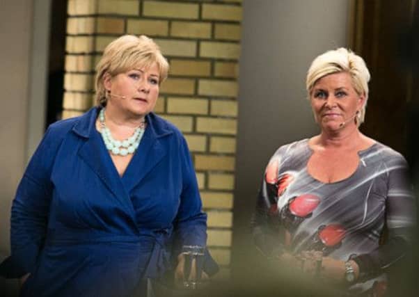 Leader of the centre-right Conservatives Erna Solberg (left) with the leader of the Fremskrittspartiet (Progress party) Siv Jensen. Picture: Getty