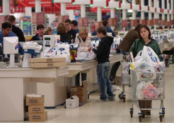 Shoppers at a Tesco store in Edinburgh. Picture: Ian Rutherford