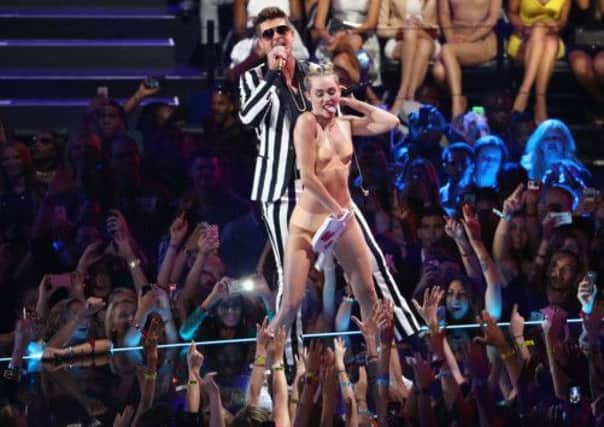 Miley Cyrus and Robin Thicke caused outrage with their performance. Picture: Getty