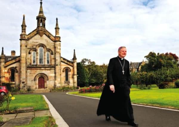 Archbishop-elect of St Andrews and Edinburgh Leo Cushley in the grounds of the Gillies Centre and St Margarets Chapel, designed by James Gillespie Graham. Photograph: Ian Rutherford