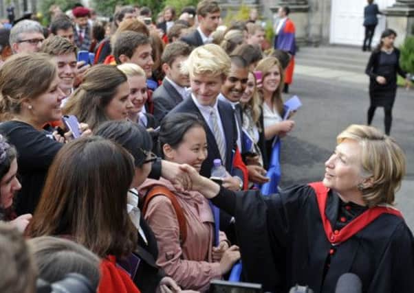 Hilary Clinton has received an honorary degree from St Andrews University. Picture: Phil Wilkinson
