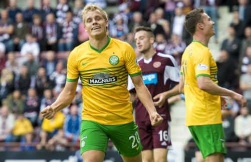 Teemu Pukki celebrates scoring on his debut. Picture: SNS