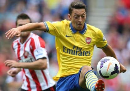 Vorsprung durch Ozil: German international Mesut Ozil was hugely impressive in first start for Arsenal. Photograph: Ian Macnicol