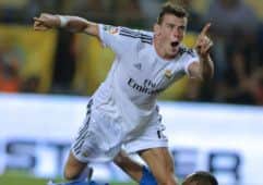 Gareth Bale began repaying his £86m transfer fee last night, scoring the equaliser for Real Madrid against a sparky Villarreal outfit. Picture: Getty