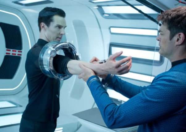 Benedict Cumberbatch, left, in Star Trek Into Darkness. Picture: Comp