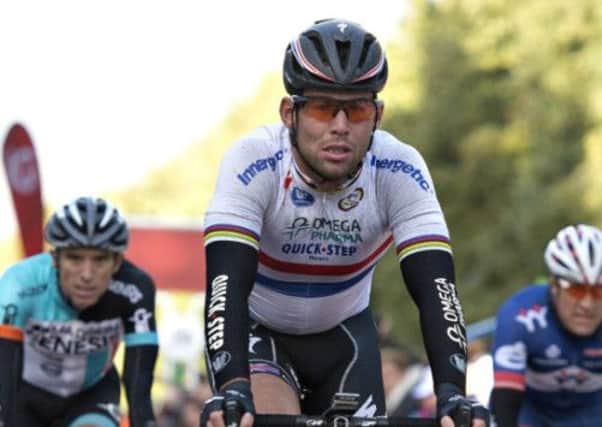 Mark Cavendish: Boxed in at the finish. Picture: SNS