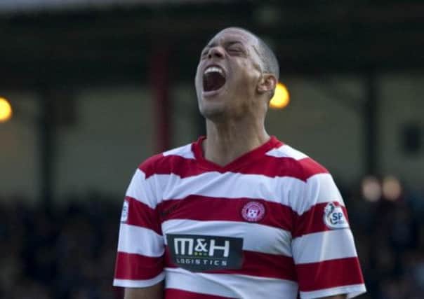 Hamilton's Mickael Antoine-Curier looks to the sky as he passes up a gilt-edged chance. Picture: SNS