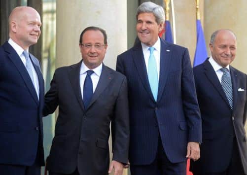 Hague, Holland, Kerry and Fabius. Picture: Getty